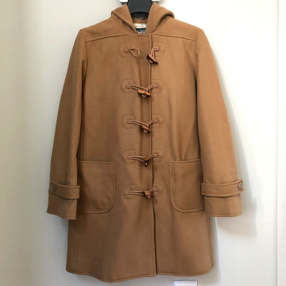 J. Crew Hooded Wool-Blend Toggle Coat